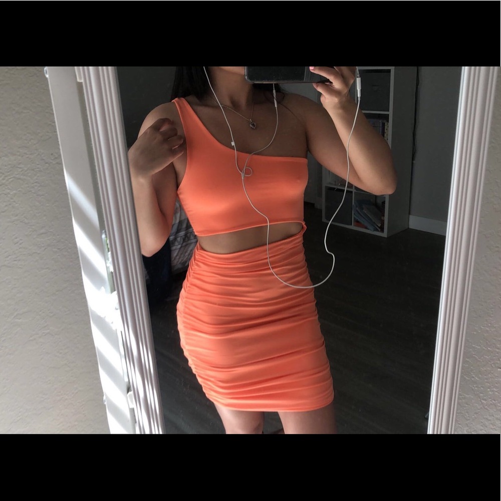 Orange Cutout Minidress